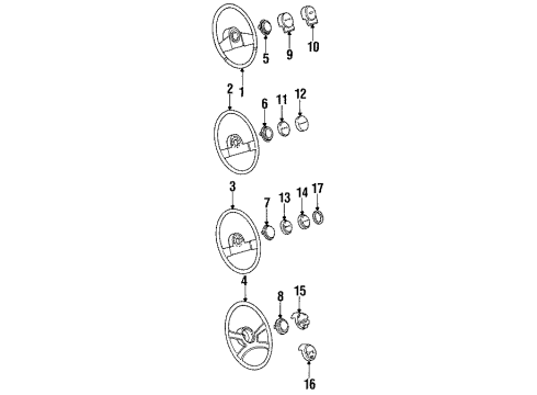 1993 GMC Sonoma Steering Column, Steering Wheel Diagram 5 - Thumbnail