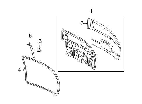 1997 Pontiac Trans Sport Molding,Lift Gate Upper Side Finish Diagram for 10309316