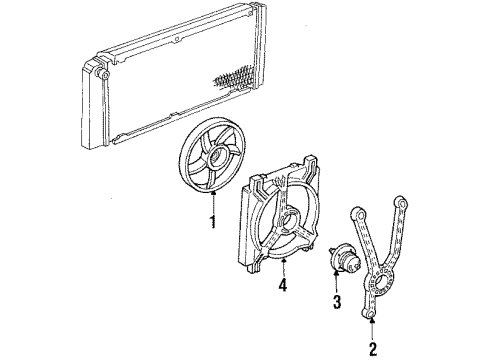 1987 Oldsmobile 98 Cooling System, Radiator, Water Pump, Cooling Fan Diagram 1 - Thumbnail