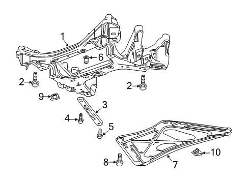 2020 Cadillac CT6 Suspension Mounting - Front Diagram