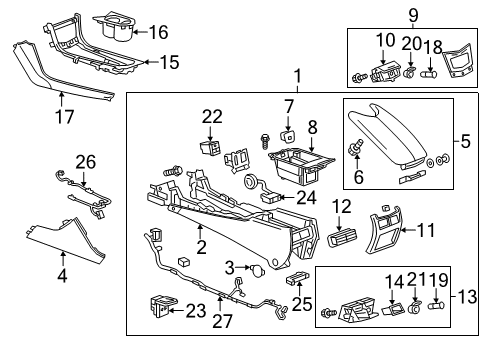 2015 Cadillac ATS Center Console Diagram 3 - Thumbnail