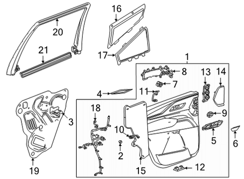 2021 Cadillac Escalade Trim Assembly, Rear S/D *Dk Atmospher Diagram for 84973461