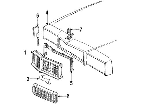 1987 Pontiac Grand Prix Ornament Asm,Front End Panel Diagram for 10030133