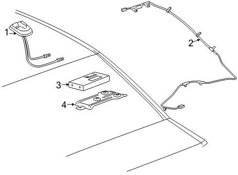 2007 Chevy Cobalt Cable Assembly, Digital Radio Antenna Diagram for 22729383