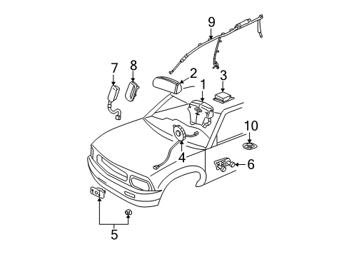 2007 GMC Envoy Air Bag Components Diagram