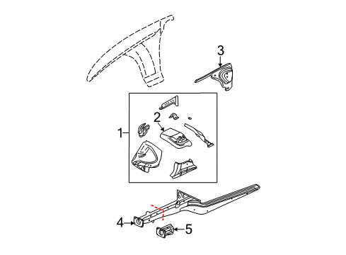 2005 Cadillac CTS Structural Components & Rails Diagram