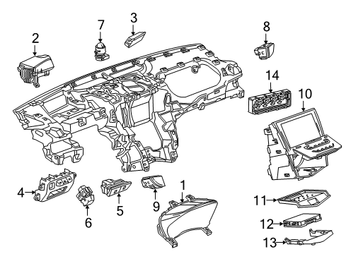 2019 Cadillac ATS A/C & Heater Control Units Diagram