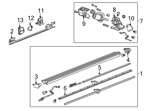 2015 Cadillac Escalade ESV Bracket Assembly, Asst Step Center Diagram for 23459417