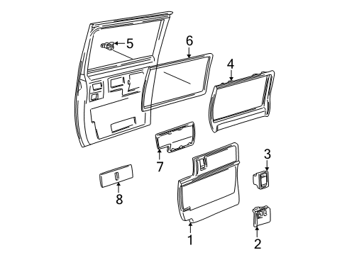 1995 GMC Safari Molding Assembly, Rear Side Door Garnish *Gray Diagram for 15716476