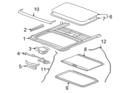 2014 GMC Yukon Sunroof, Body Diagram