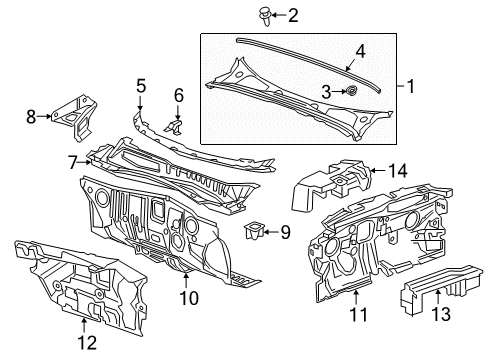 2020 Buick Regal Sportback Insulator, Instrument Panel Lower Diagram for 13482258