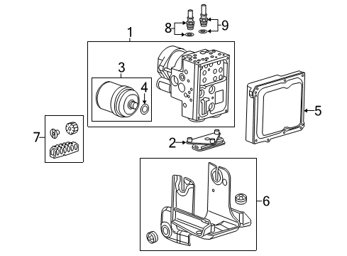 2015 Chevy Spark EV Bracket, Brake Pressure Mod Valve Diagram for 20774551