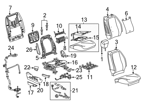 2012 Chevy Equinox Passenger Seat Components Diagram