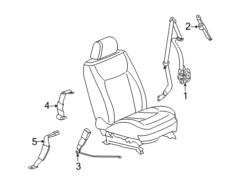 2009 Buick Lucerne Front Seat Belts Diagram