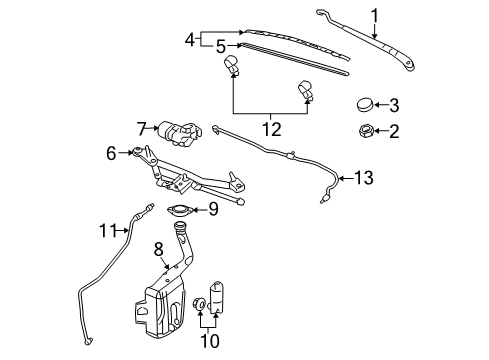 2007 Chevy Cobalt Wiper & Washer Components Diagram