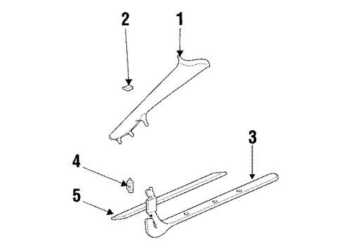 2002 Pontiac Grand Prix Interior Trim - Pillars, Rocker & Floor Diagram 1 - Thumbnail