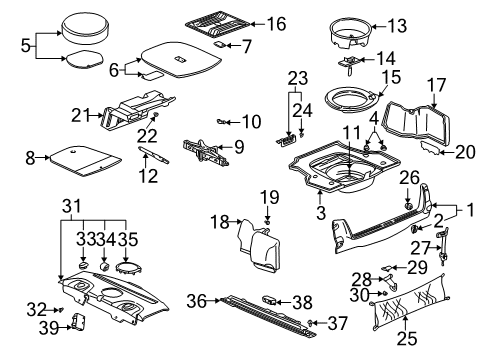 2001 Cadillac DeVille Cover Assembly, Child Seat Top Strap Bracket Access H*Ebony Diagram for 15249333