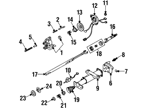 2004 Oldsmobile Silhouette Steering Column Housing & Components, Shaft & Internal Components Diagram