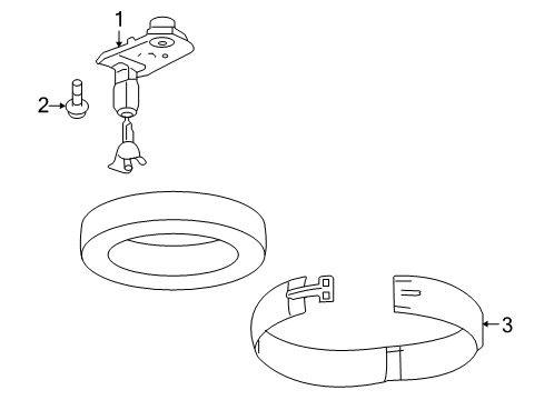 2011 Buick Enclave Hoist Assembly, Spare Wheel Diagram for 22905387