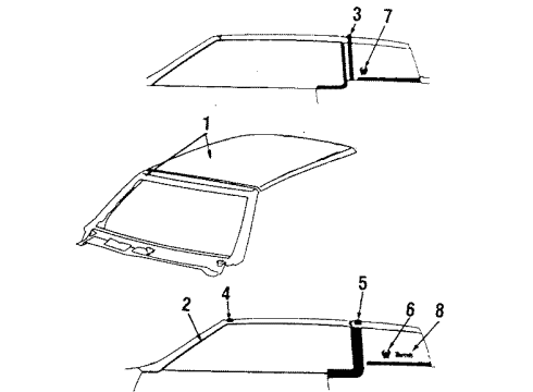 1985 Cadillac Eldorado Weatherstrip Asm,Roof Side Rail Diagram for 20216960