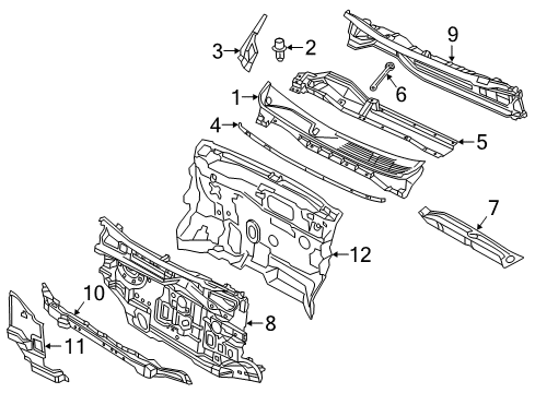 2017 Chevy City Express Bracket,Plenum Panel <Use 1C2J 1910B> Diagram for 19317746