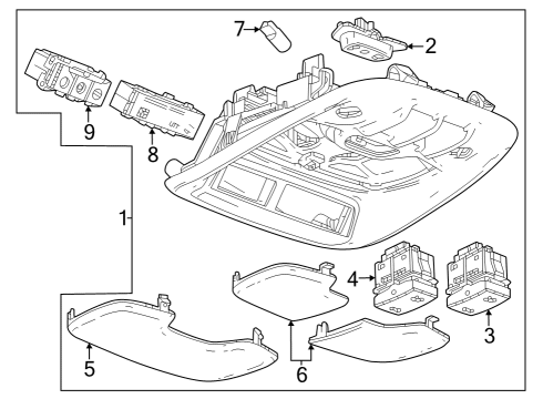 2023 Chevy Colorado CONSOLE ASM-RF *JET BLACK Diagram for 85558637