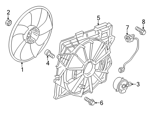 2012 Cadillac CTS Cooling System, Radiator, Water Pump, Cooling Fan Diagram 7 - Thumbnail