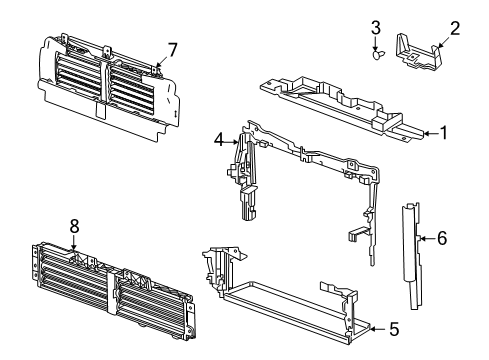 2020 Cadillac XT5 Radiator & Components Diagram