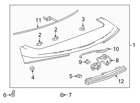 2018 Cadillac XT5 Rear Spoiler Diagram