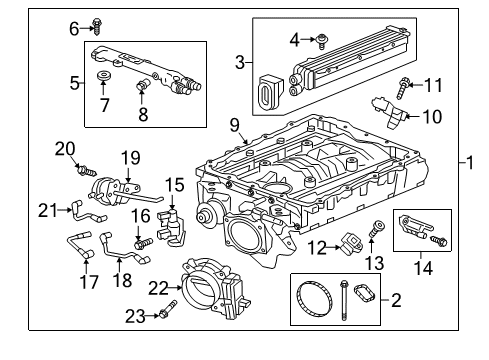 2018 Cadillac CTS Valve Assembly, Charging Air Bypass Regulator Solenoid Diagram for 12651415