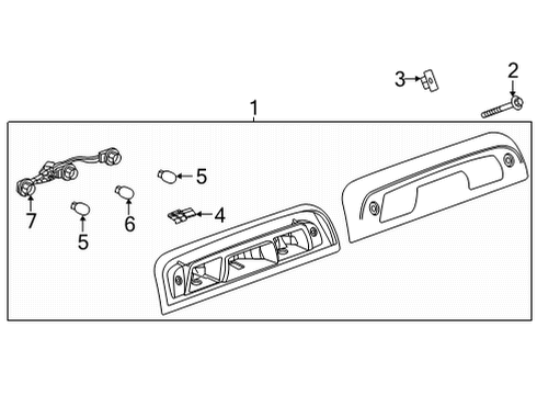 2020 Chevy Silverado 3500 HD High Mount Lamps Diagram 2 - Thumbnail