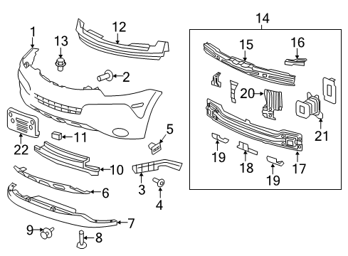 2012 Chevy Captiva Sport Front Bumper Diagram 2 - Thumbnail