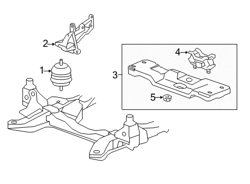 2013 Cadillac CTS Engine & Trans Mounting Diagram 5 - Thumbnail