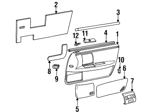 1994 Cadillac Seville Interior Trim - Front Door Diagram