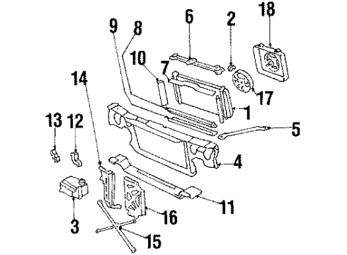 1984 Pontiac 6000 Panel Assembly, Engine Compartment Front Diagram for 10244128