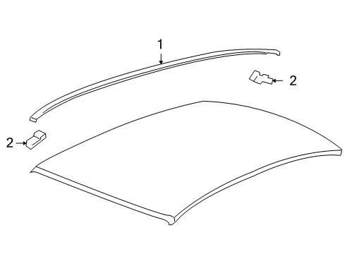 2014 Chevy Camaro Exterior Trim - Roof Diagram