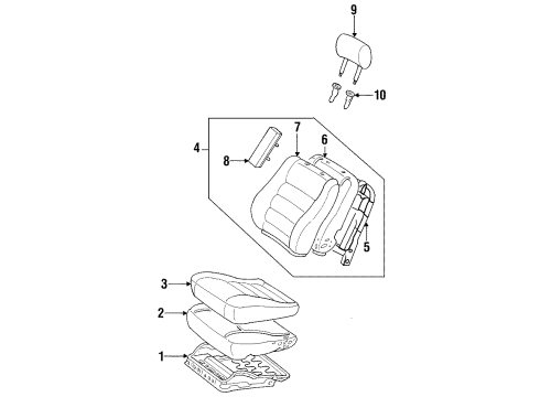 2001 Chevy Prizm Pad,Driver Seat Back Cushion Diagram for 94859794