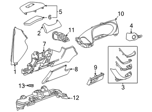 2023 Buick Envision Pad Assembly, I/P Ctr Tr *Black Diagram for 84969257