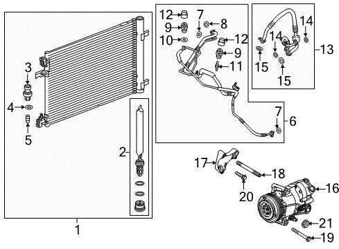 2016 Buick Cascada A/C Condenser, Compressor & Lines Diagram