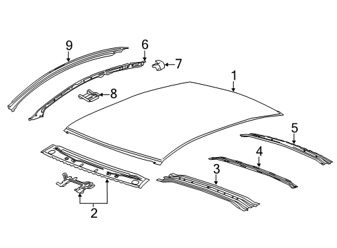 2022 Chevy Malibu Bracket Assembly, Body Side Asst Handle Diagram for 22987753