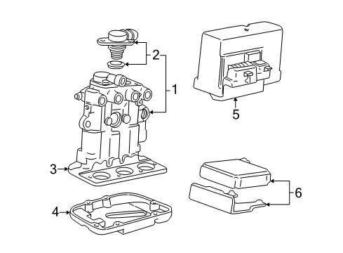 2003 Buick Regal Abs Control Module, Electronic Brake Control Module Assembly Diagram for 18078132