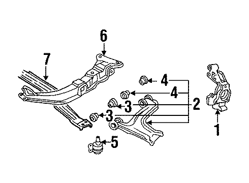 1995 Buick Skylark Front Suspension, Control Arm, Stabilizer Bar Diagram 1 - Thumbnail