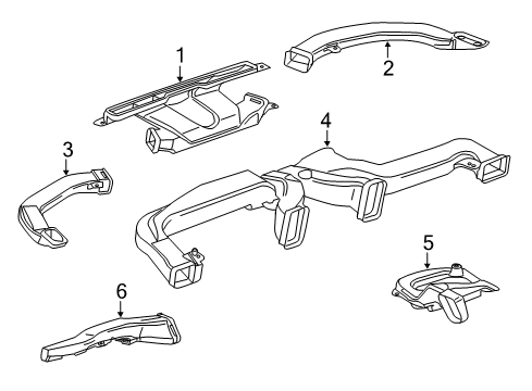 2015 Chevy Volt Duct Assembly, Side Window Defogger Outlet Diagram for 20945794