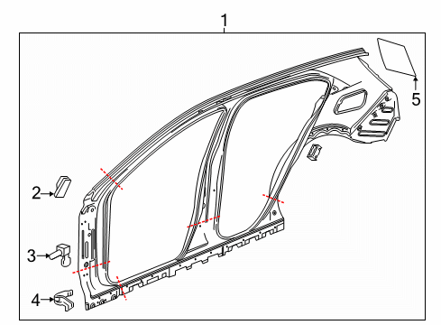 2024 Cadillac XT4 Panel Assembly, Body Si Otr Diagram for 84697071