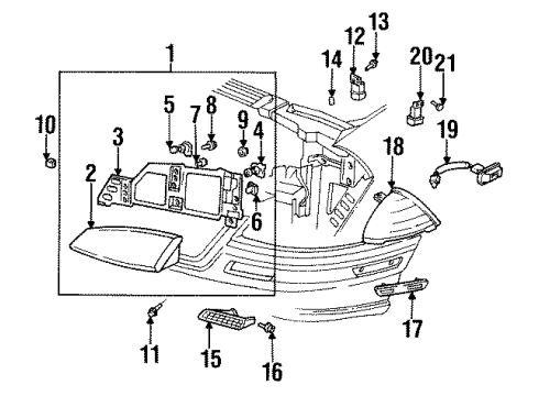 1992 Pontiac Grand Am Bulb,Parking & Turn Signal Lamp Diagram for 15772605