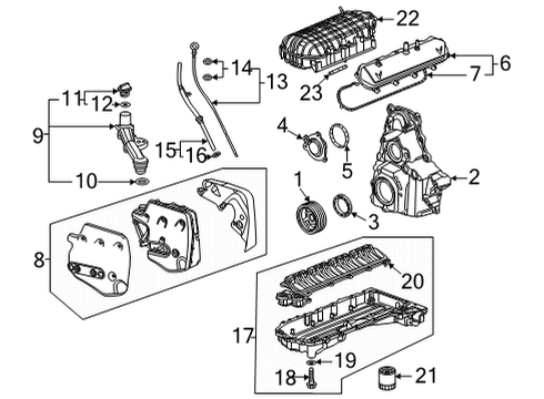 2023 Chevy Corvette Deflector Assembly, Cr/Shf Oil Diagram for 12691143