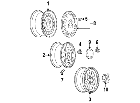 2004 Oldsmobile Silhouette Wheels, Covers & Trim Diagram