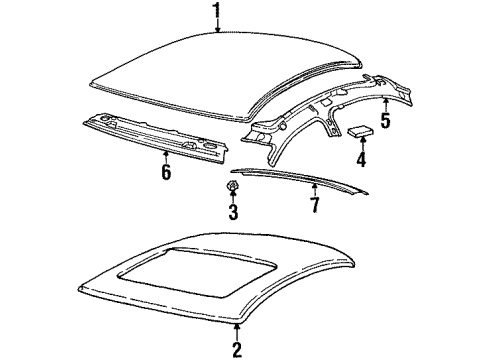 1999 Saturn SL2 Roof & Components Diagram