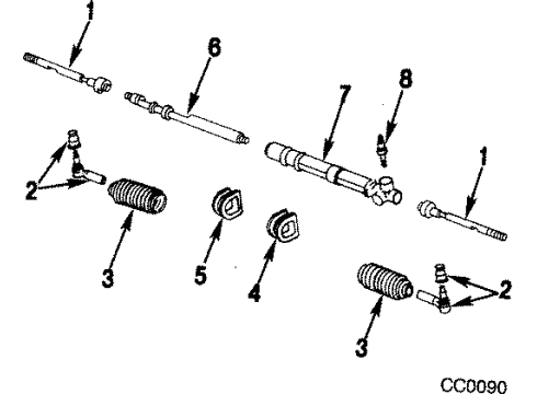 1984 Chevy Citation II Grommet,Steering Gear Mount Bracket Diagram for 7828514