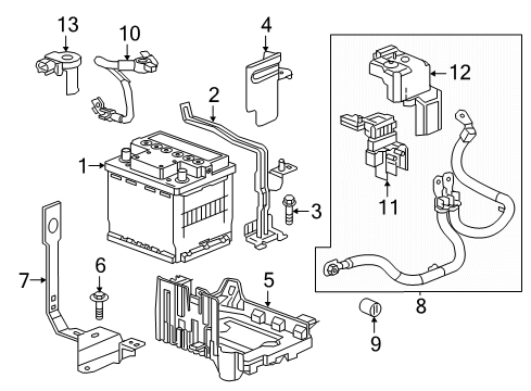 2018 Chevy Bolt EV Cable Assembly, Battery Positive Diagram for 42548353